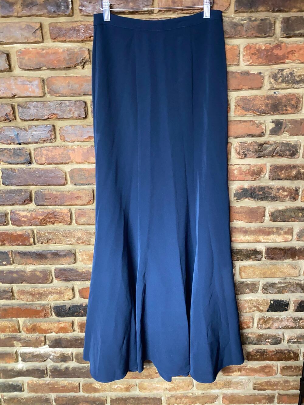 Lovers + Friends Navy Blue Formal Pleated Trumpet Maxi Skirt Women's Size Medium